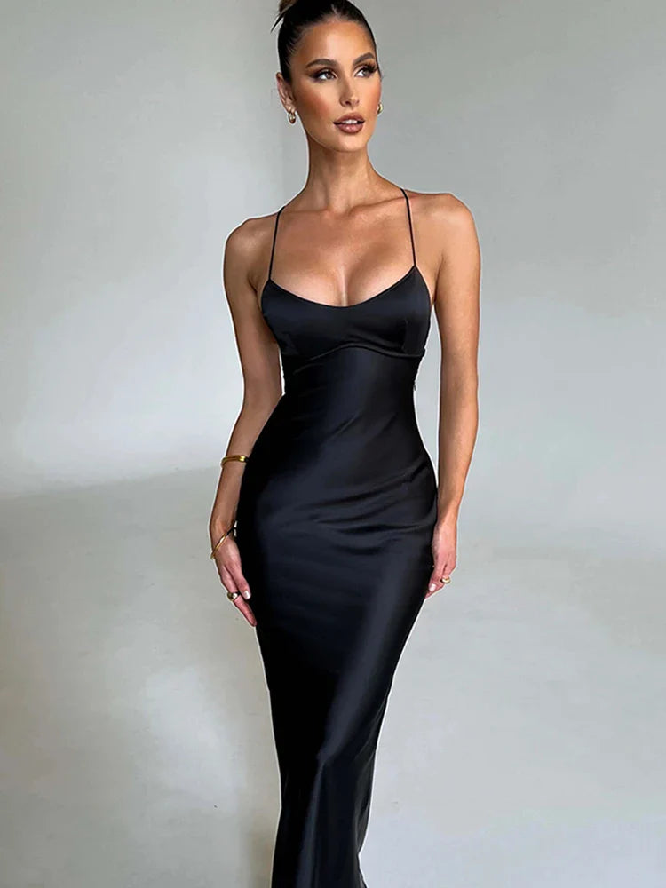 Backless Silk Bodycon Gown