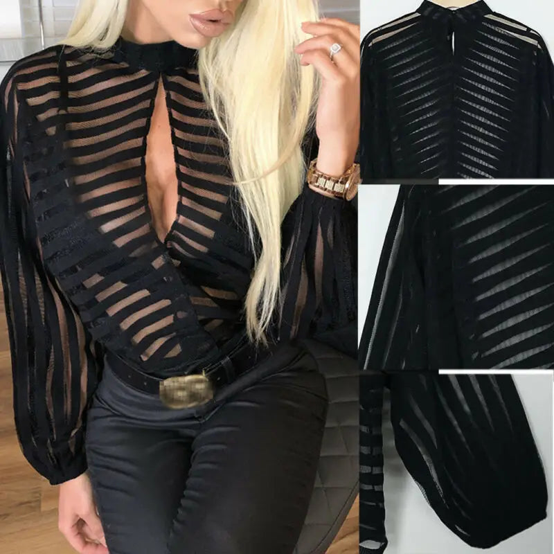 Black Sheer Long Sleeve