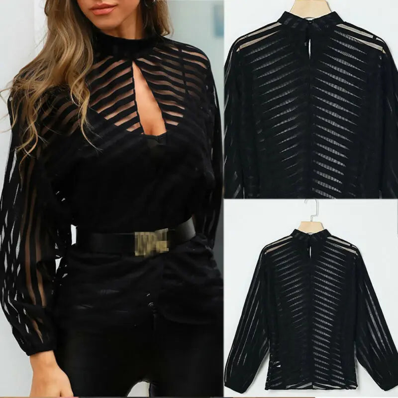 Black Sheer Long Sleeve