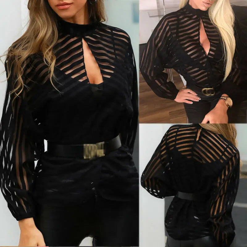 Black Sheer Long Sleeve