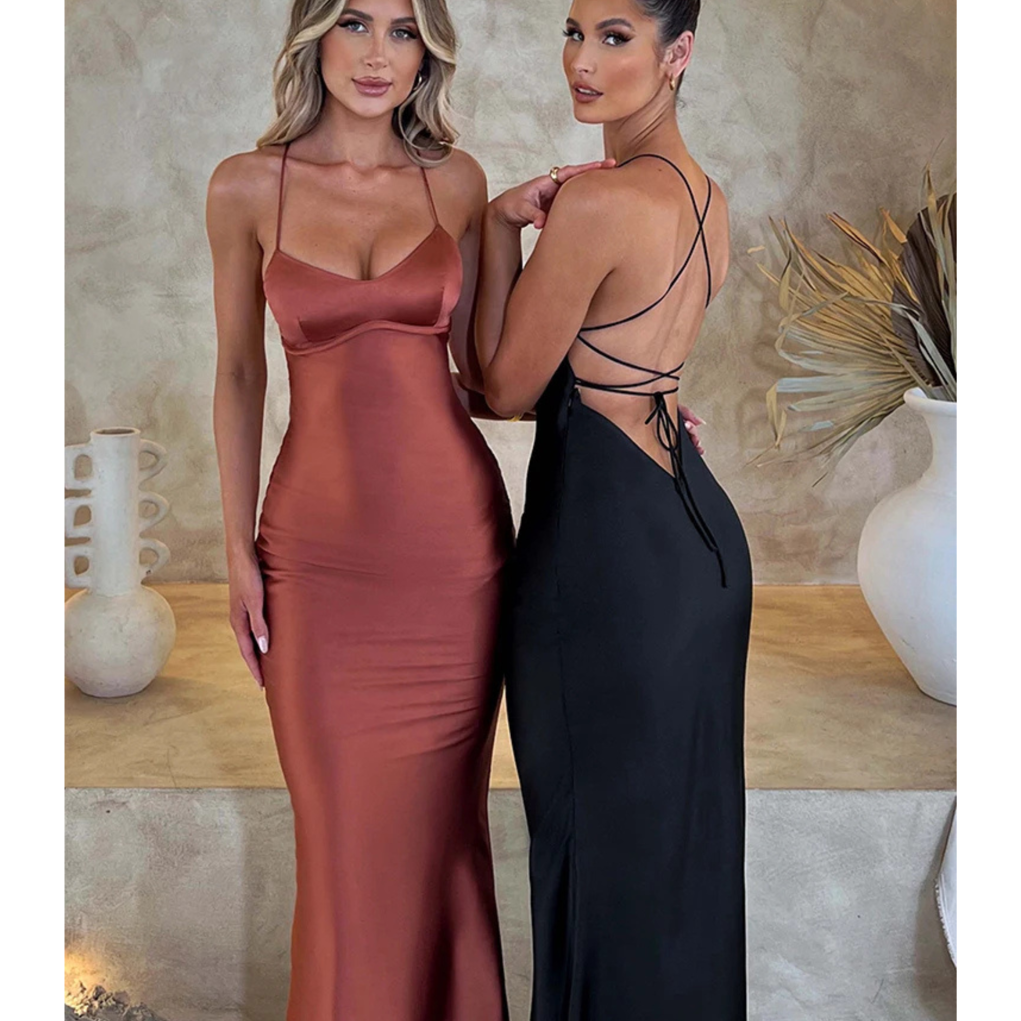 Backless Silk Bodycon Gown